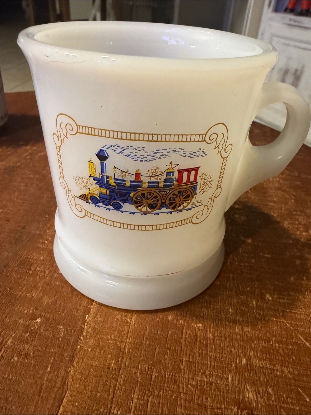 Vintage Avon Milkglass train mug